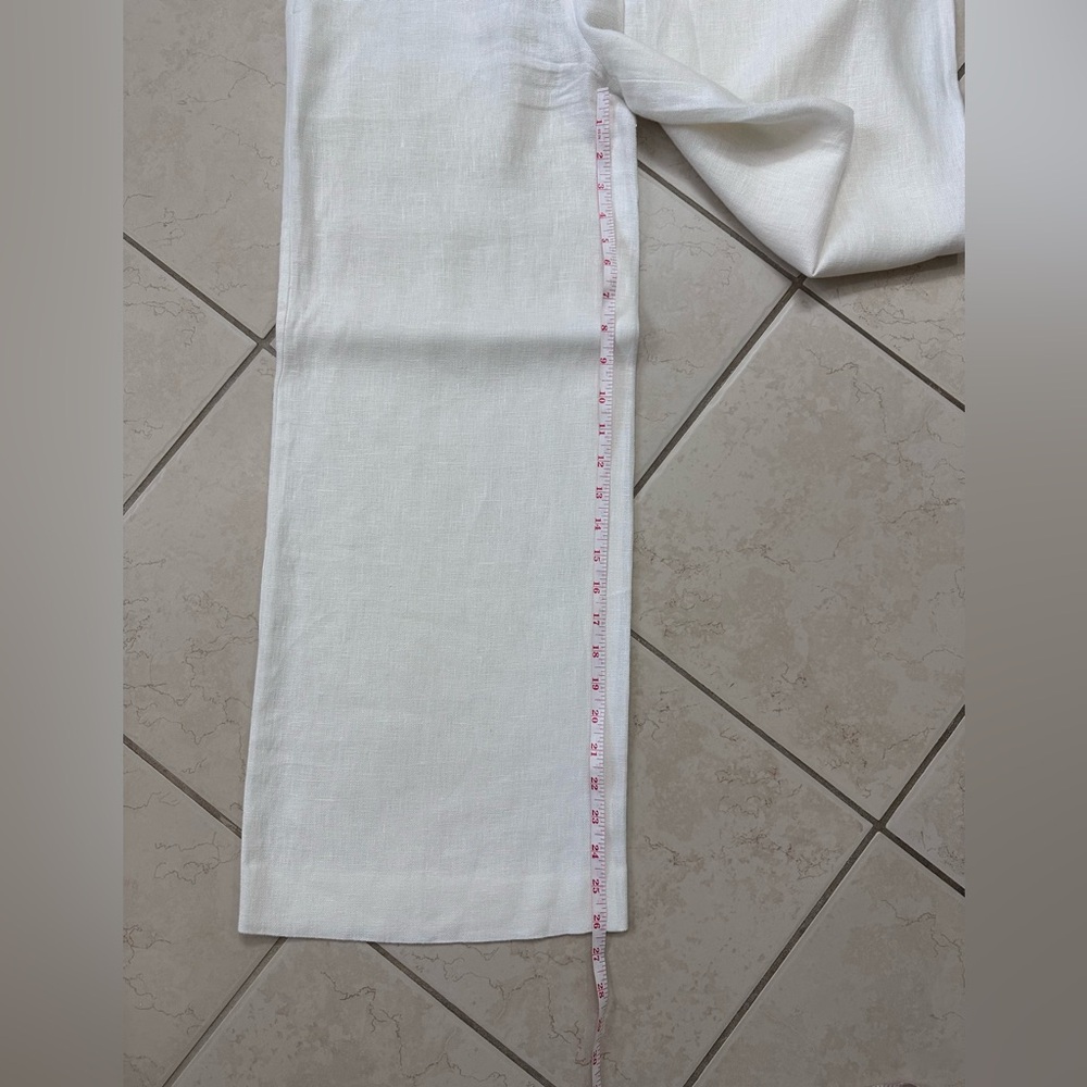 Theory Women’s White Linen Pants - Picture 6 of 8